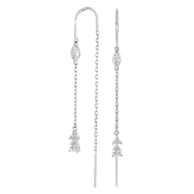 Rhd. Sølv ørehængere 5cz LINENOR - Urma.dk