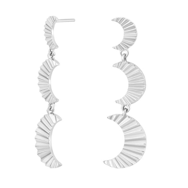 Rhd. sølv ørehængere måne ACTOR52 - Urma.dk