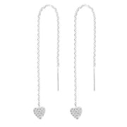 Rhd. Sølv ørekæder m/hjerte HAYLEYNOR - Urma.dk