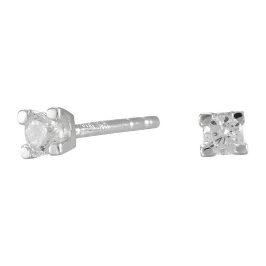 Rhd. sølv øreringe 4 grabber med 2,5mm cz - Urma.dk