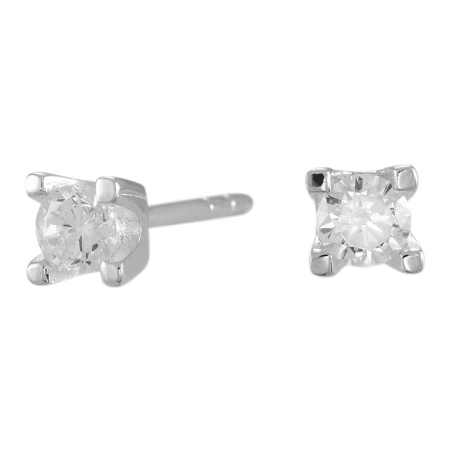 Rhd. sølv øreringe 4 grabber med 3,5mm cz - Urma.dk