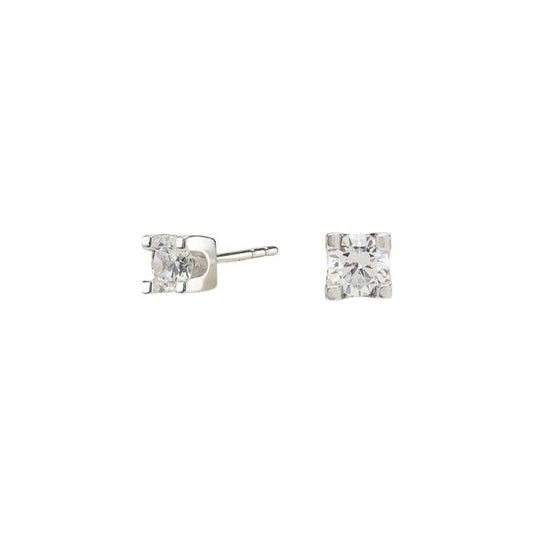 Rhd. sølv øreringe 4 grabber med 4,5mm cz - Urma.dk
