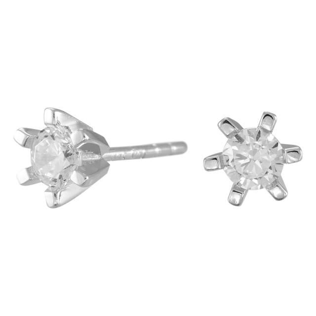 Rhd. sølv øreringe 6 grabber med 4,5mm cz - Urma.dk