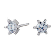 Rhd. sølv øreringe 6 grabber med 5mm cz - Urma.dk