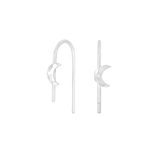 Rhd. sølv øreringe BUY52 måne - Urma.dk