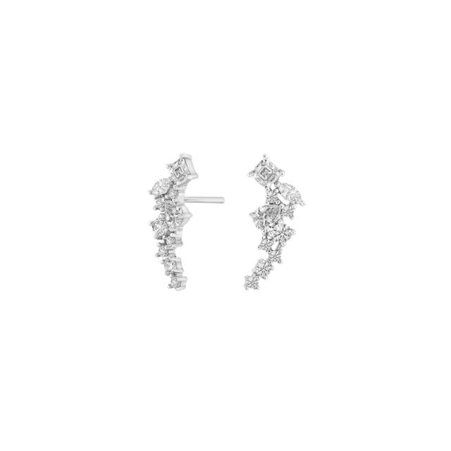 Rhd. Sølv øreringe METTENOR hvid - Urma.dk