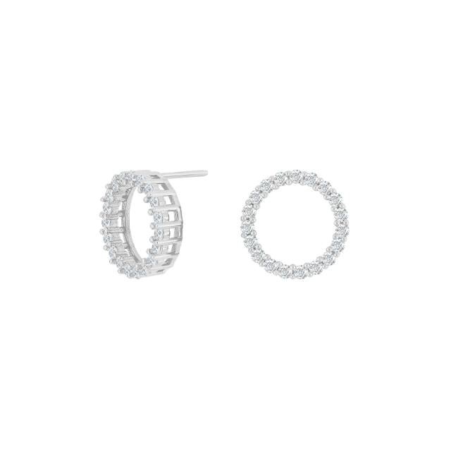 Rhd. sølv ørestikker cirkel OBINOR - Urma.dk