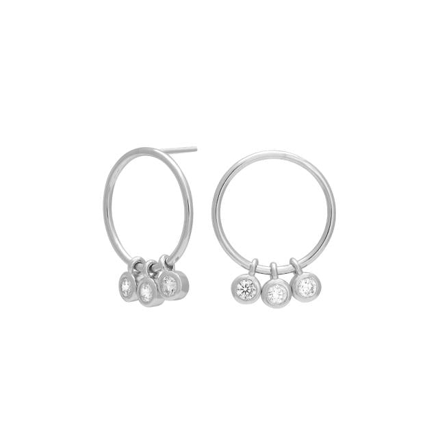 Rhd. Sølv ørestikker EMMYNOR 22mm - Urma.dk