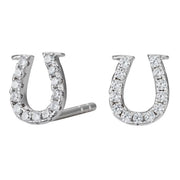 Rhd. sølv ørestikker hestesko 7mm med cz - Urma.dk