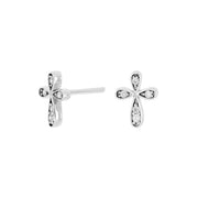 Rhd. Sølv ørestikker kors HOLLYNOR - Urma.dk