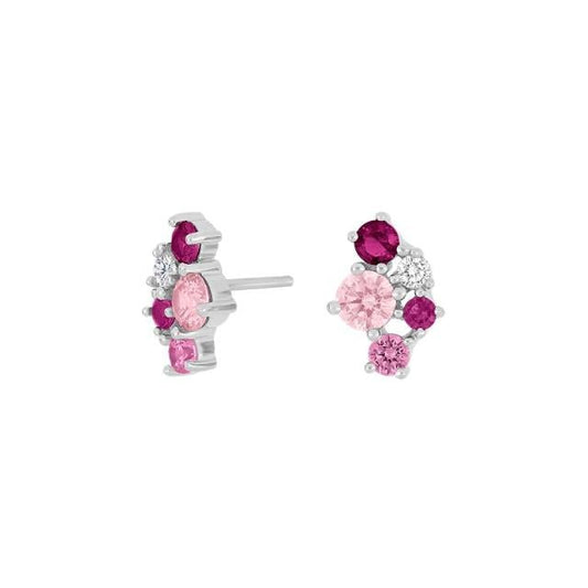 Rhd. sølv ørestikker NADINENOR 2 lyserød - Urma.dk