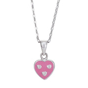 Rhd. sølv vedhæng hjerte m emalje 9mm 38+5cm - Urma.dk