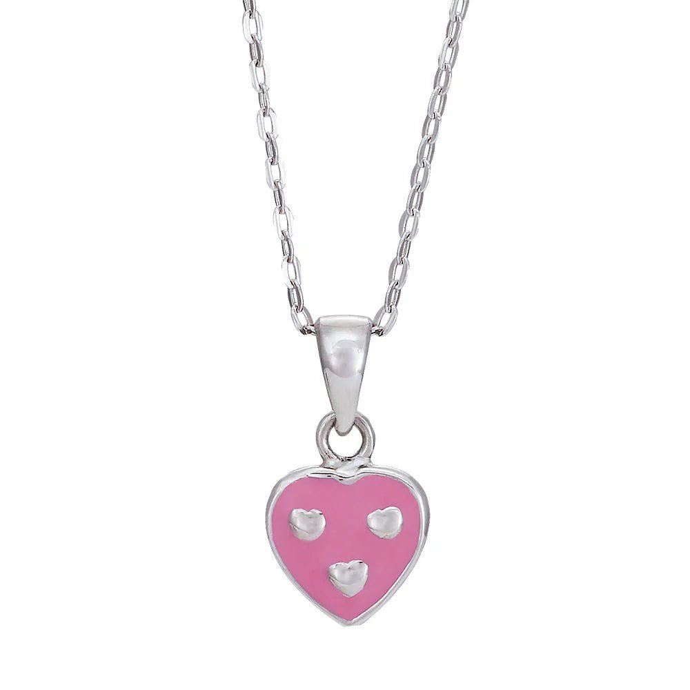 Rhd. sølv vedhæng hjerte m emalje 9mm 38+5cm - Urma.dk
