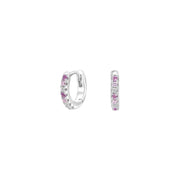 Rhd. sølvcreoler m/multi pink cz - Urma.dk
