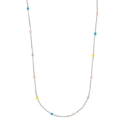 Rhd. sølvhalskæde m. emalje kugler - Urma.dk