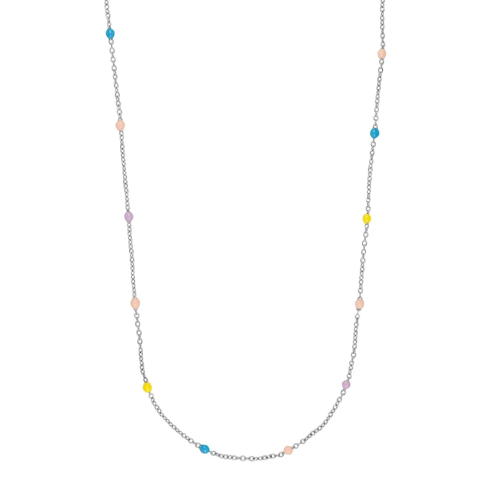 Rhd. sølvhalskæde m. emalje kugler - Urma.dk