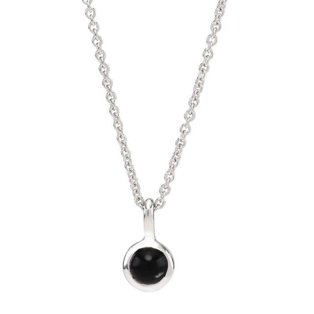 Rhd. sølvkæde SWEETS52 black onyx 5mm - Urma.dk