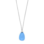 Rhd. sølvkæde SWEETS52 blue chalcedon - Urma.dk