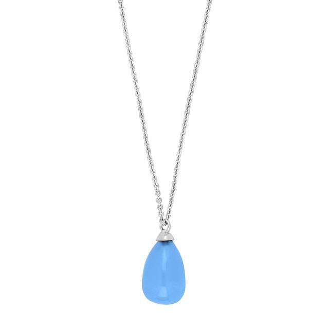 Rhd. sølvkæde SWEETS52 blue chalcedon - Urma.dk
