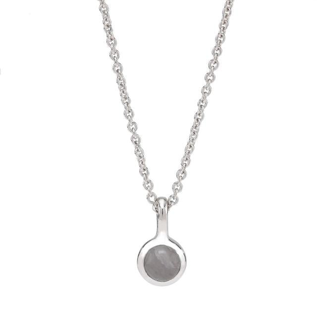 Rhd. sølvkæde SWEETS52 grey moonstone 5mm - Urma.dk