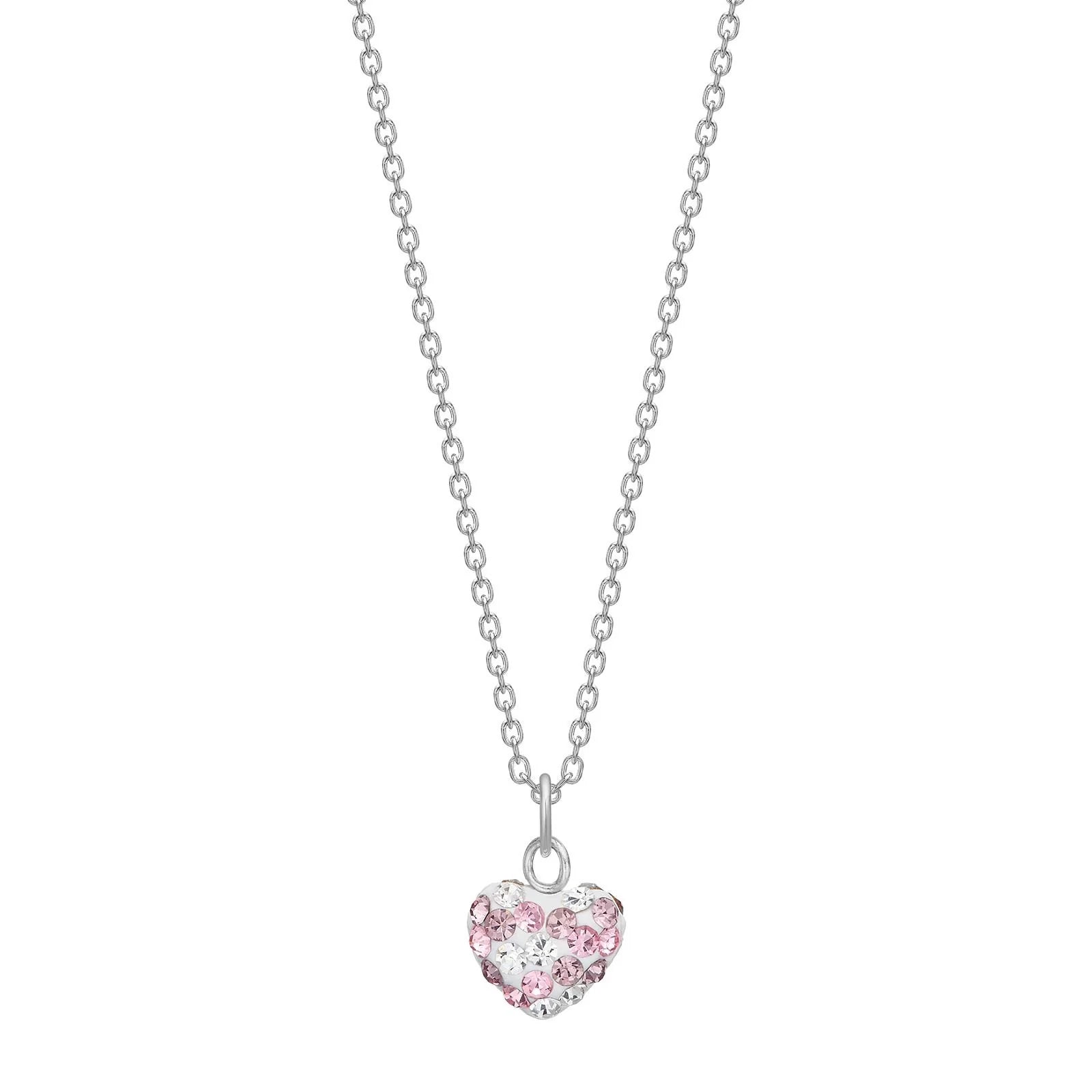 Rhd. sølvvedhæng hjerte m. rosa mix cz - Urma.dk