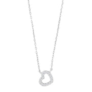 Rhd. sølvvedhæng hjerte m/cz + kæde - Urma.dk