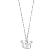 Rhd. sølvvedhæng krone m/cz + kæde - Urma.dk