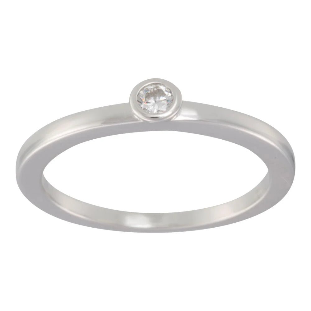 Rho. sølv ring med en cz. i rørfatning - Urma.dk