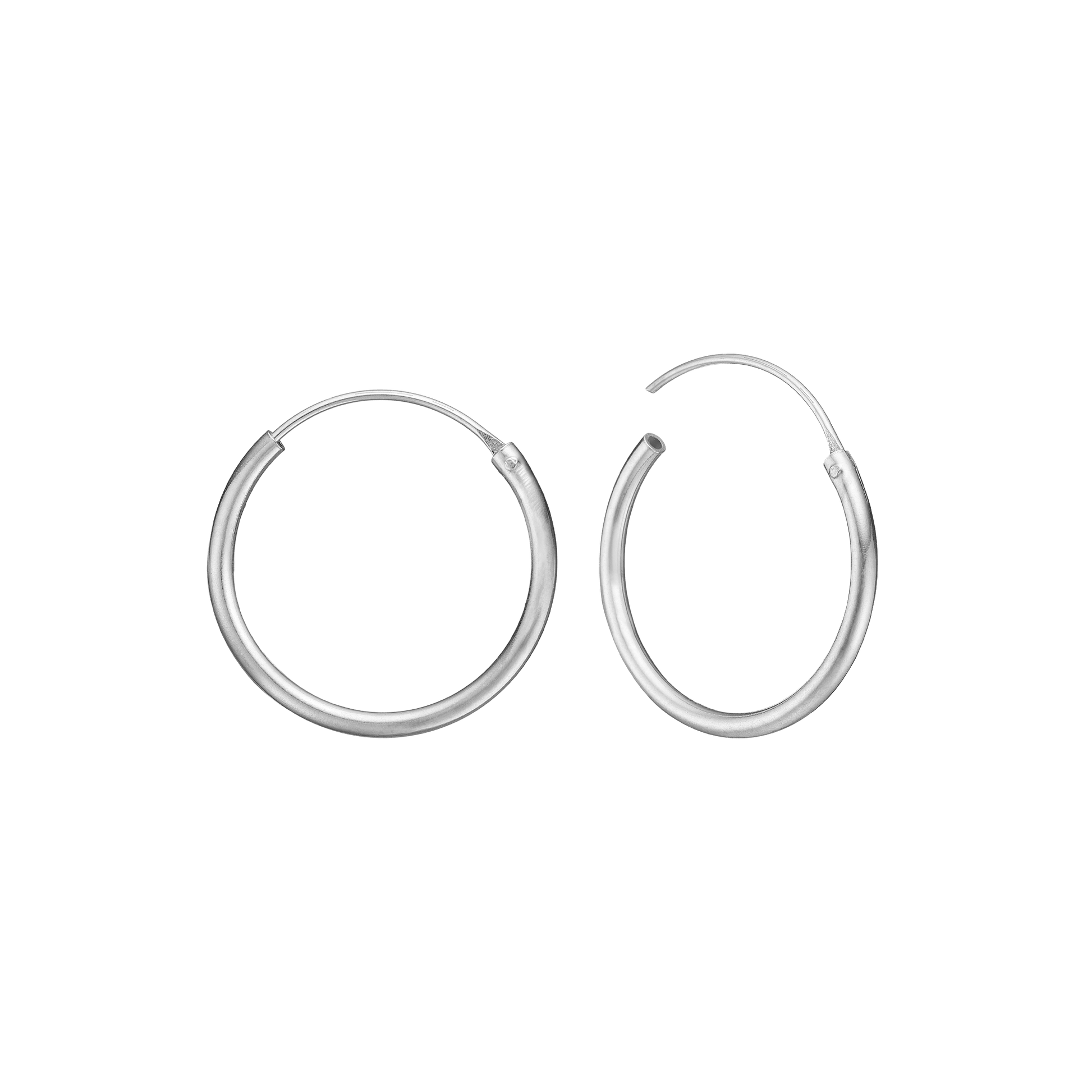 RHOD. SØLV CREOL 19MM, TRÅD 1,5 MM M/VIP