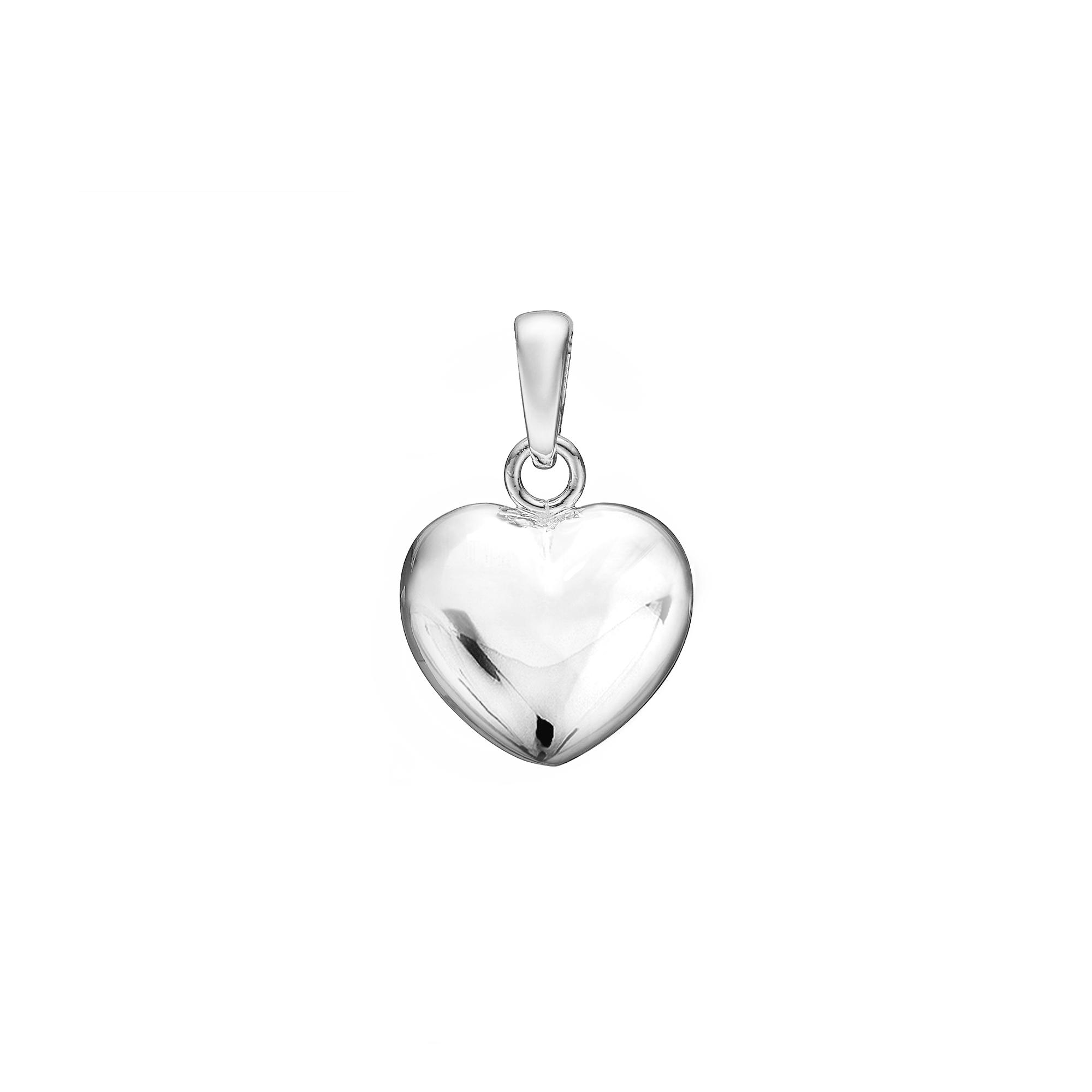 RHOD SØLV HJERTE, 15,5 x 16,5 MM
