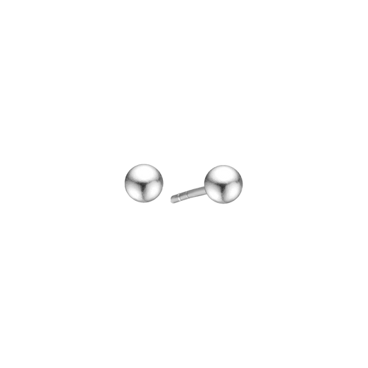 RHOD. SØLV ØRESTIK 6MM KUGLE
