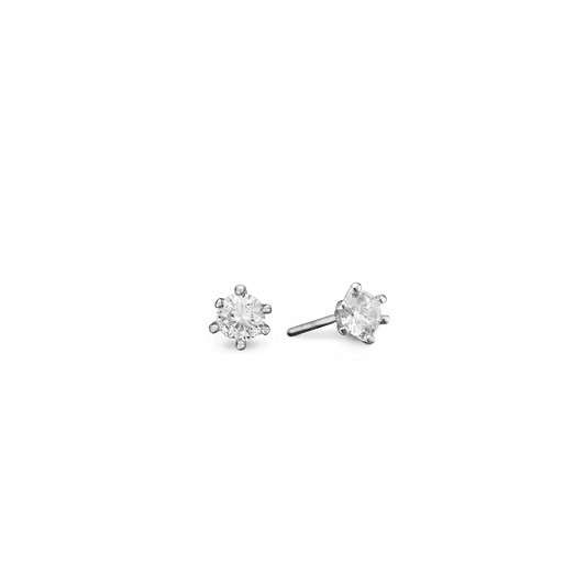 RHOD. SØLV ØRESTIK M/SY.ZIRCONIA 5MM