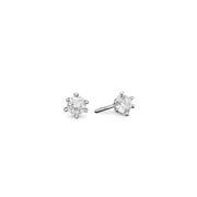 RHOD. SØLV ØRESTIK M/SY.ZIRCONIA 6 MM