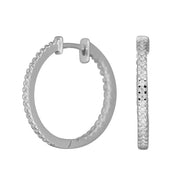 Rhod. Sølv creol med cz 22mm - Urma.dk