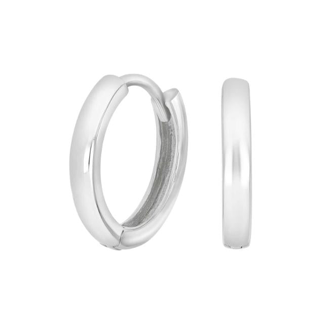 Rhod. sølv creoler 14mm - Urma.dk