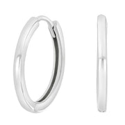 Rhod. sølv creoler 20mm - Urma.dk