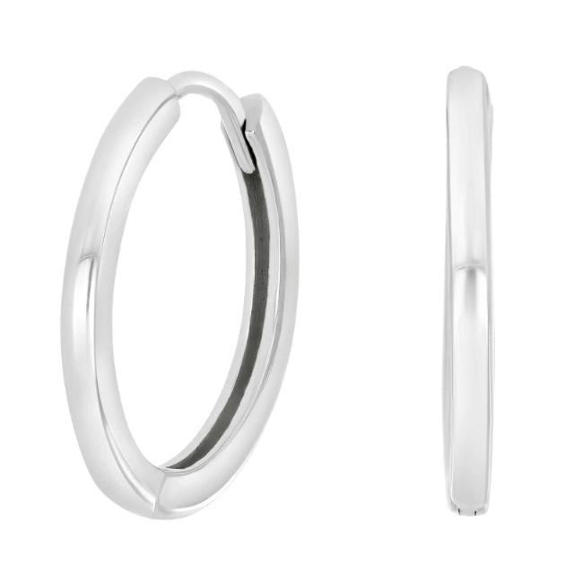 Rhod. sølv creoler 20mm - Urma.dk