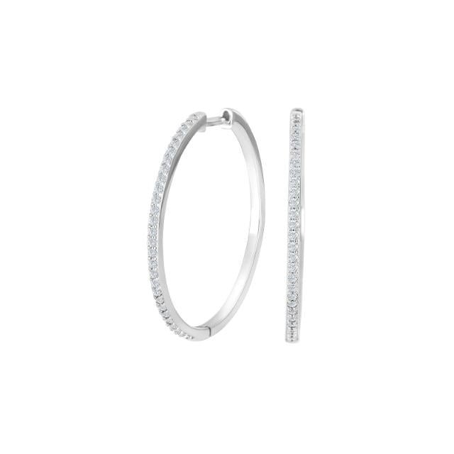 Rhod. sølv creoler JUNENOR 28mm - Urma.dk