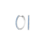 Rhod. sølv creoler lyseblå cz JANENOR 18mm - Urma.dk