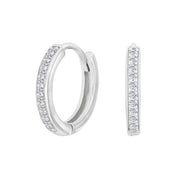 Rhod. sølv creoler m/cz 14mm - Urma.dk