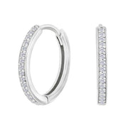 Rhod. sølv creoler m/cz 17mm - Urma.dk