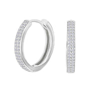 Rhod. sølv creoler m/cz 20mm - Urma.dk