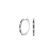 Rhod. sølv creoler mix cz JULIENOR 18mm - Urma.dk