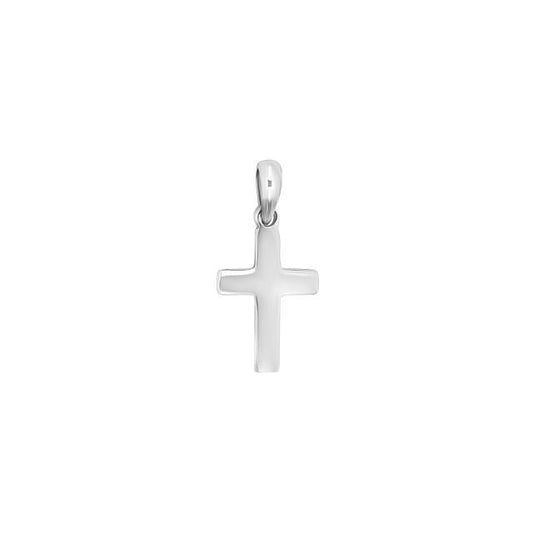 Rhod. sølv kors massiv 13mm - Urma.dk