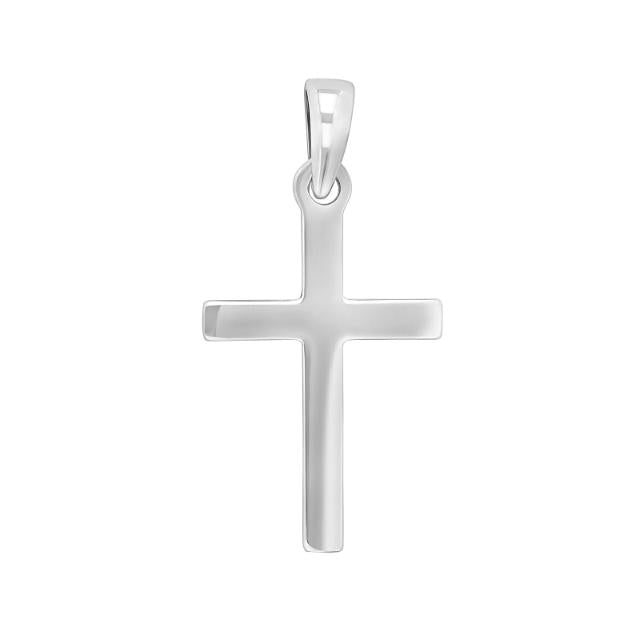 Rhod. sølv kors massiv 24mm - Urma.dk