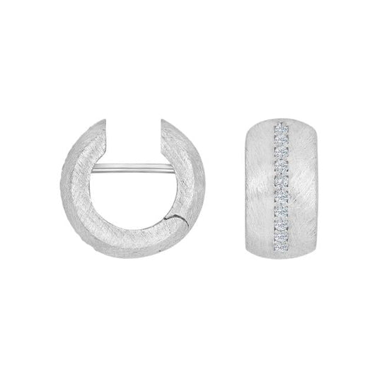 Rhod. sølv mat system - creoler m/cz Lola 16x8mm - Urma.dk