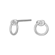 Rhod. Sølv øreringe cirkel med knude - Urma.dk