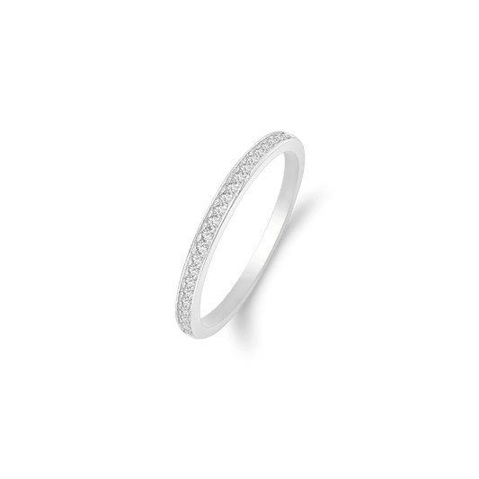 Rhod. Sølv Ring M/Sy.Zirconia - Urma.dk