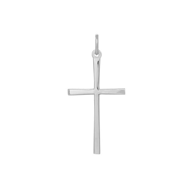 Rhod sølv stavkors 30mm - Urma.dk
