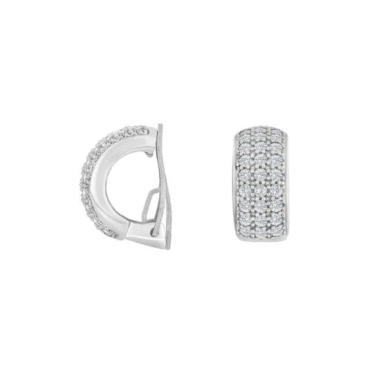 Rhod. sølv system - clips m/cz Kate 15x8mm - Urma.dk